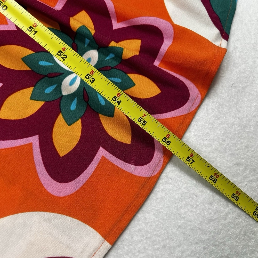 NEW Clover and Sloane Retro Halter Maxi Dress Colorful US Sz 8 70s V Neck Slit - Picture 10 of 11